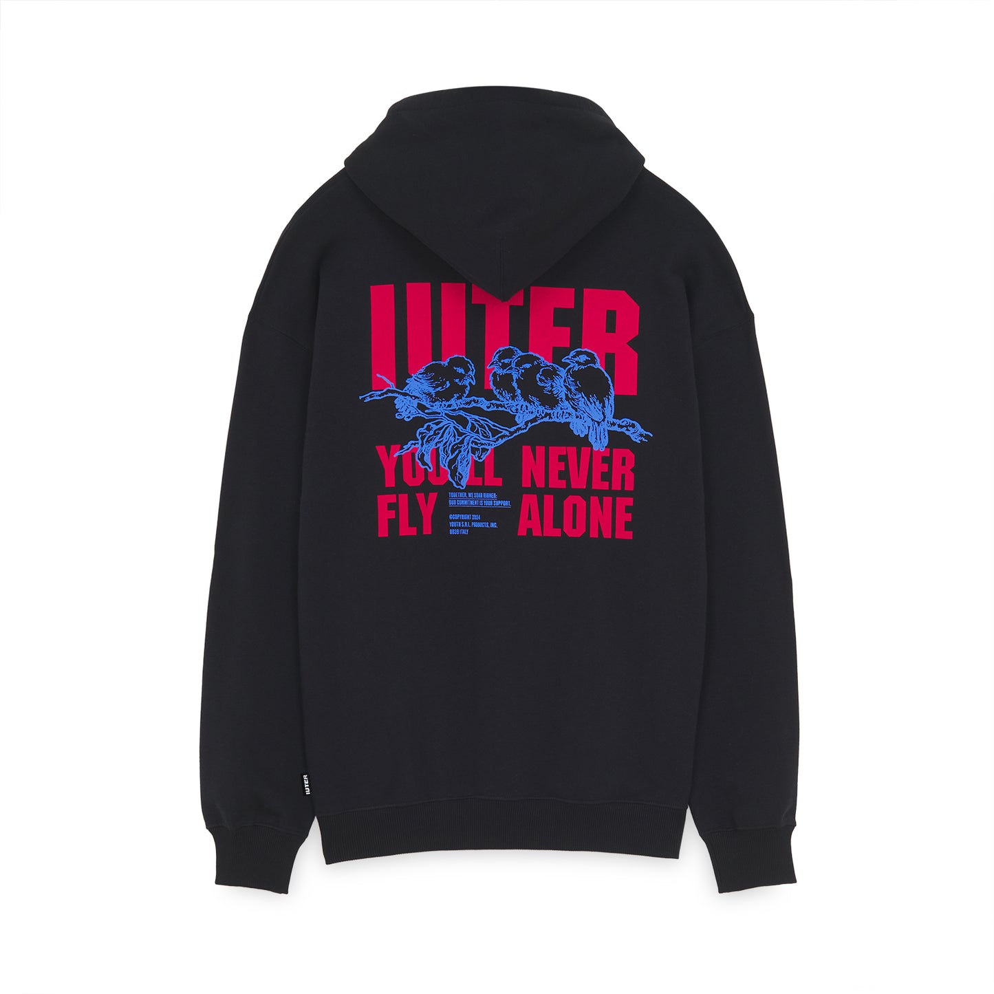 NEVER ALONE HOODIE BLACK