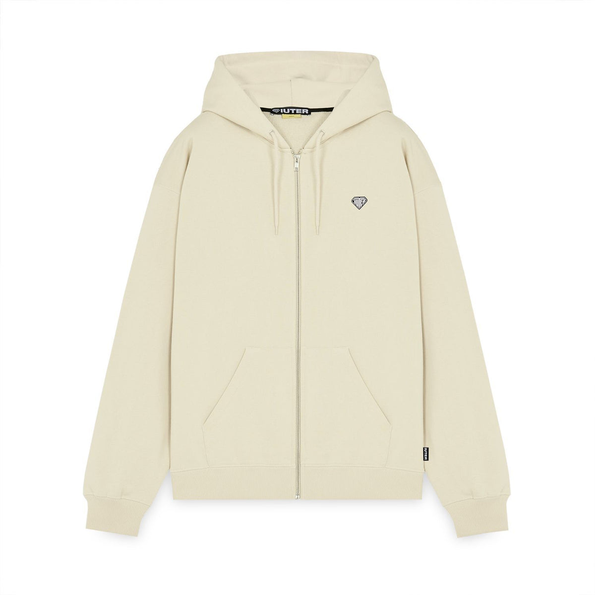HEART LOGO ZIP HOODIE CREAM