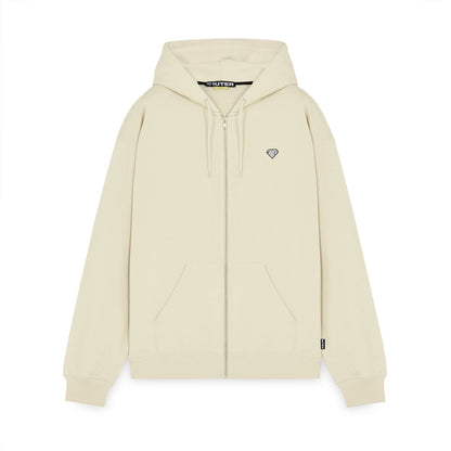 HEART LOGO ZIP HOODIE CREAM