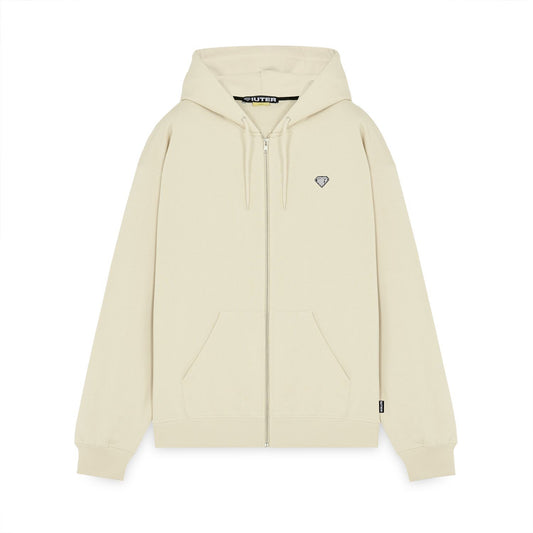 HEART LOGO ZIP HOODIE CREAM