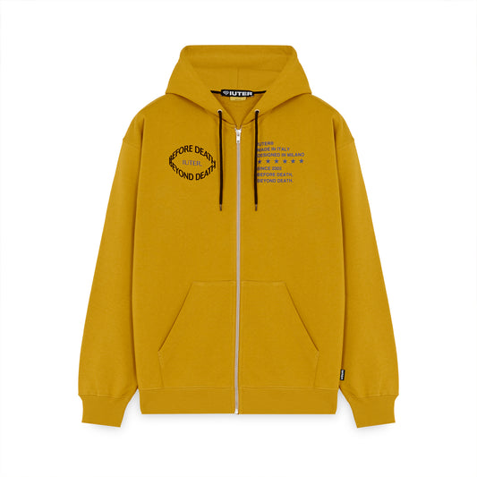 DEATH ZIP HOODIE MUSTARD