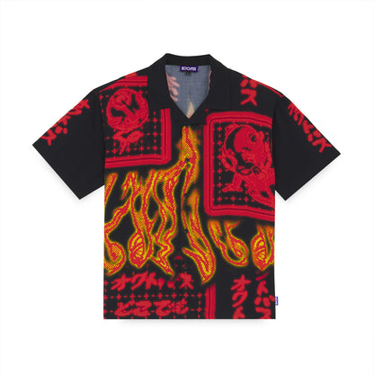 SUMMER IN HELL SS CUBAN SHIRT BY PLAGUE LABS BLACK