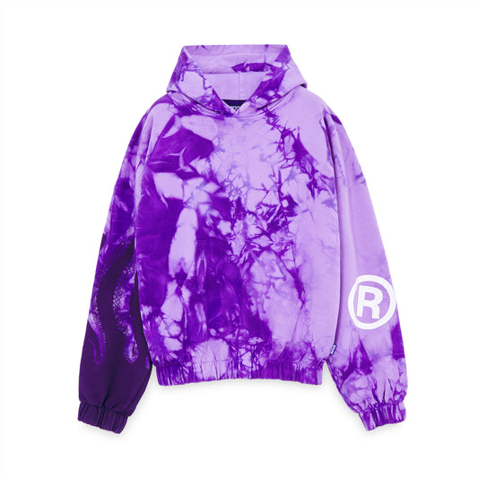 OCTOPUS SIDE PIGMENT HOODIE PURPLE