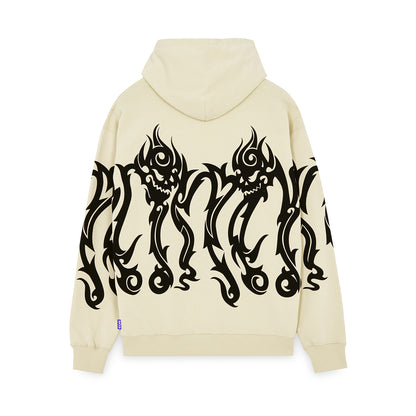 OCTOPUS TRIBAL SKULL HOODIE CREAM