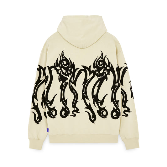 OCTOPUS TRIBAL SKULL HOODIE CREAM