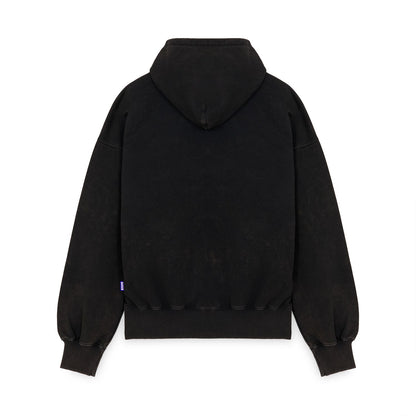 OCTOPUS POCKET ZIP HOOD BLACK