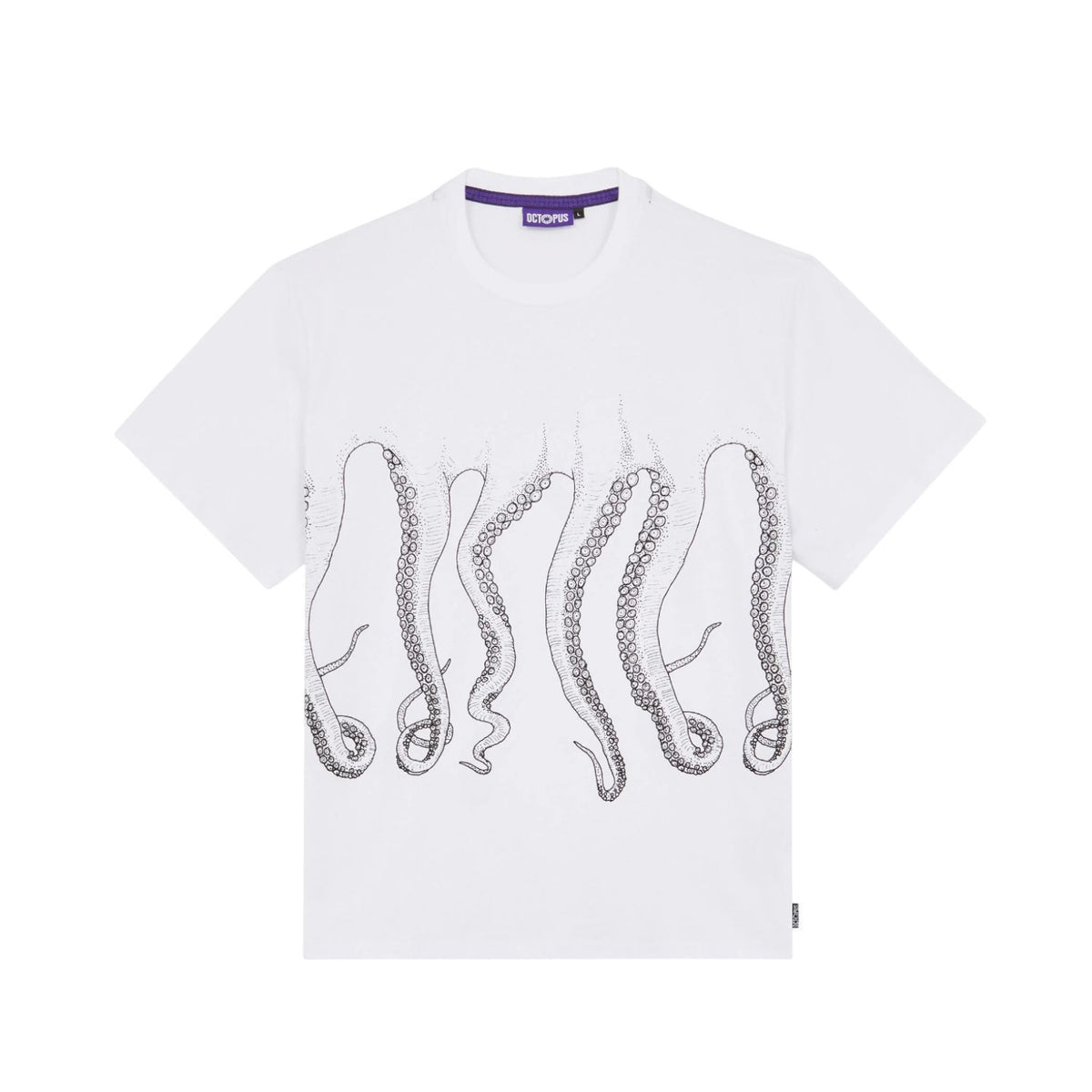 OCTOPUS OUTLINE TEE BLACK WHITE