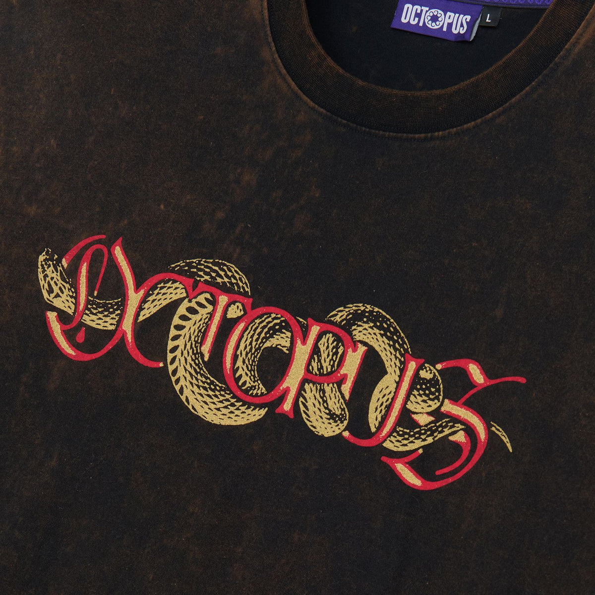 YEAR OF THE SNAKE MARBLE OCTOPUS TEE BLACK