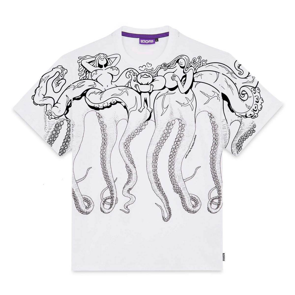 MICRO TENKO - OCTOPUS OUTLINE SERIES TEE WHITE