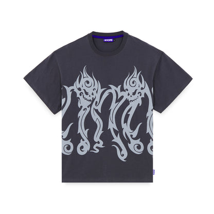 OCTOPUS TRIBAL SKULL TEE ASPHALT