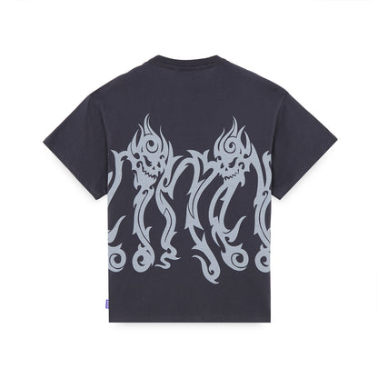 OCTOPUS TRIBAL SKULL TEE ASPHALT