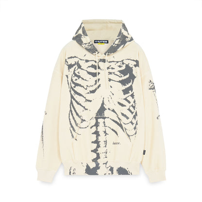 SKELETON HOODIE CREAM