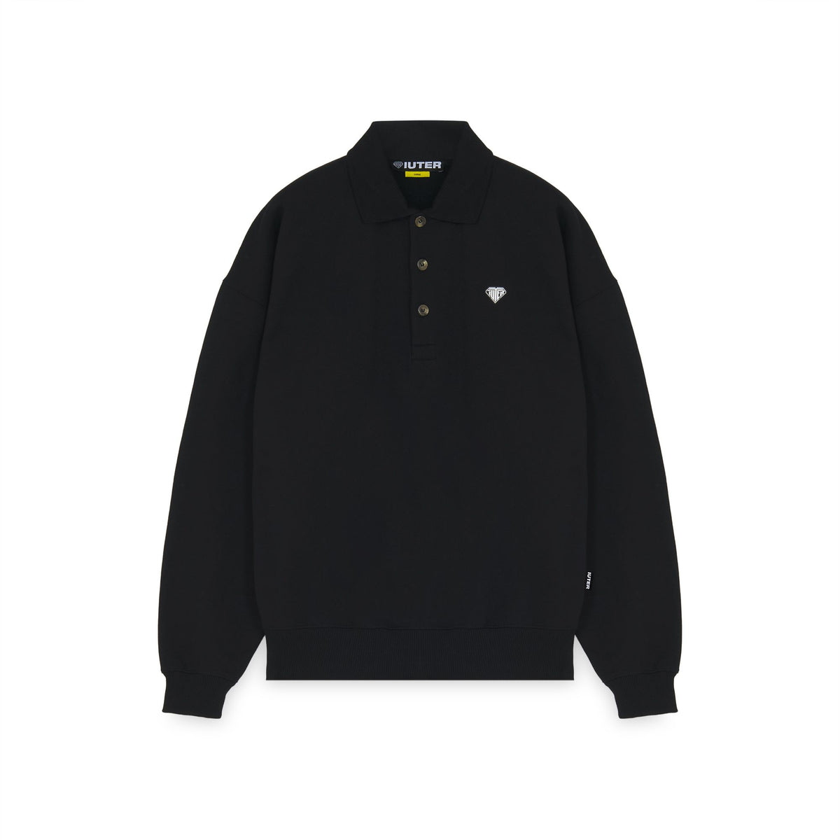 HEART LOGO POLO SWEATER BLACK