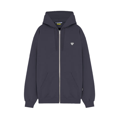 HEART LOGO ZIP HOODIE ASPHALT
