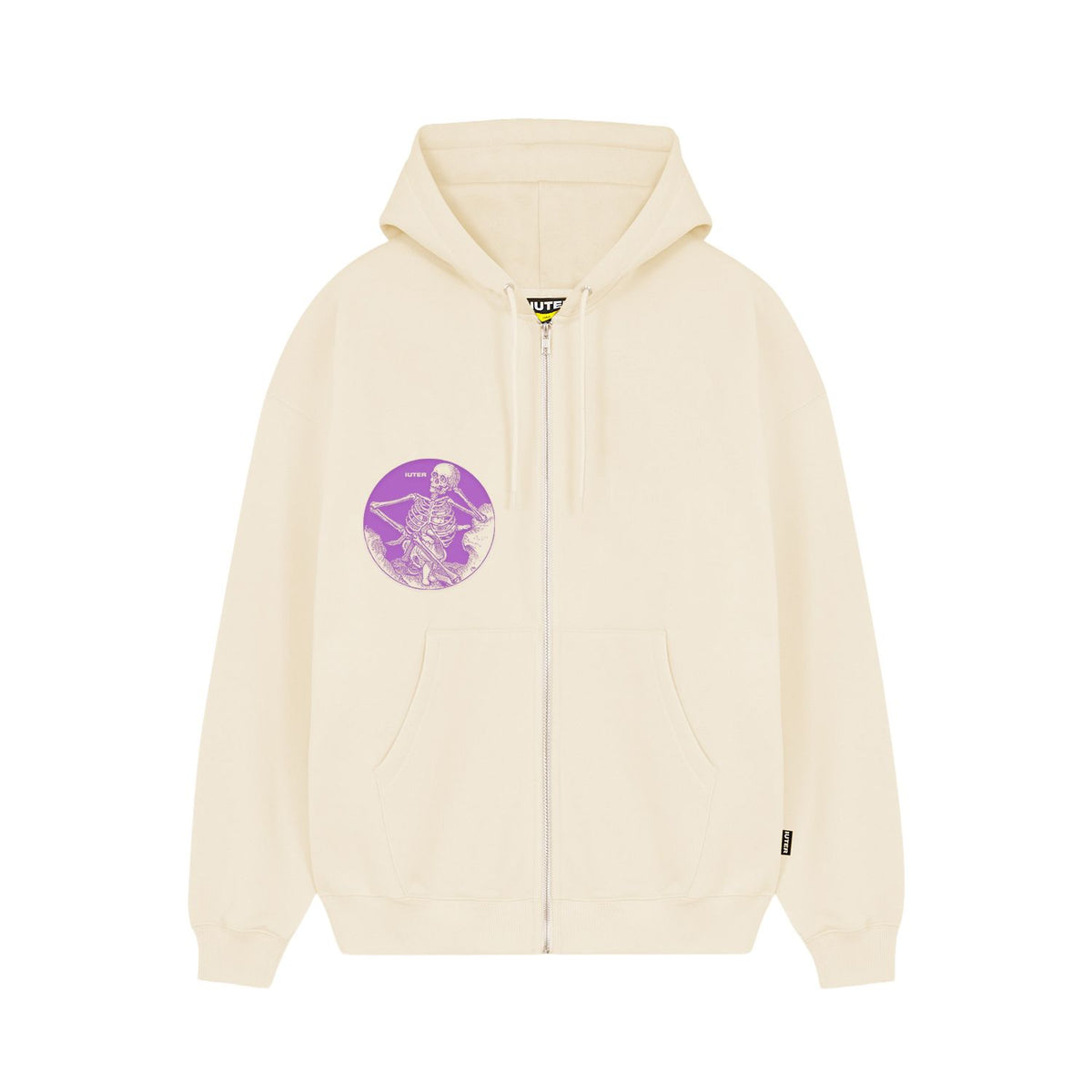 TIME FLIES ZIP HOODIE CREAM
