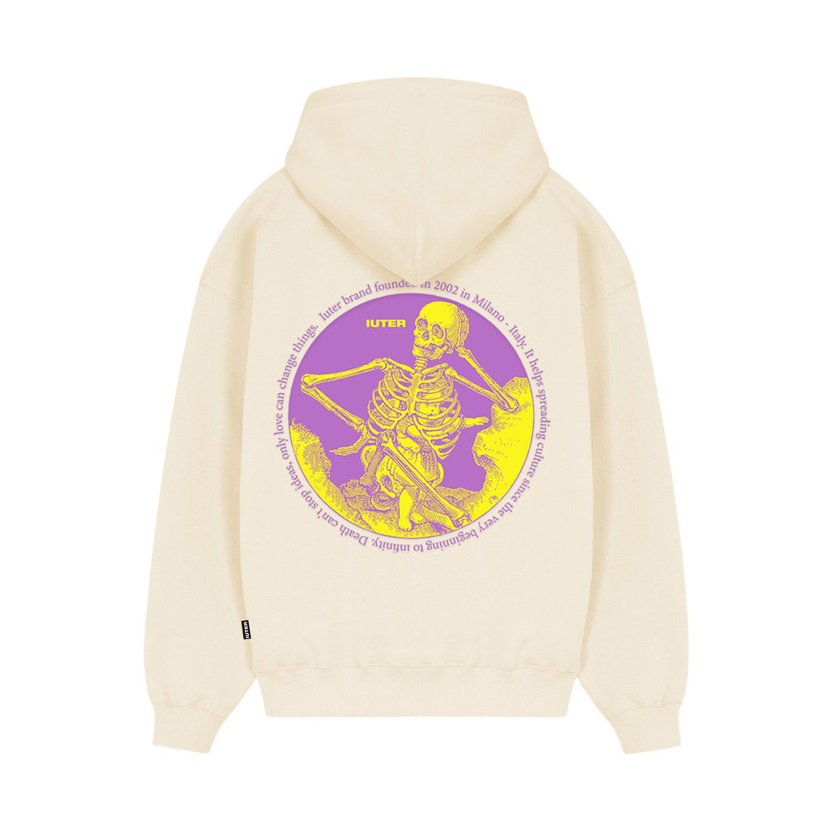 TIME FLIES ZIP HOODIE CREAM