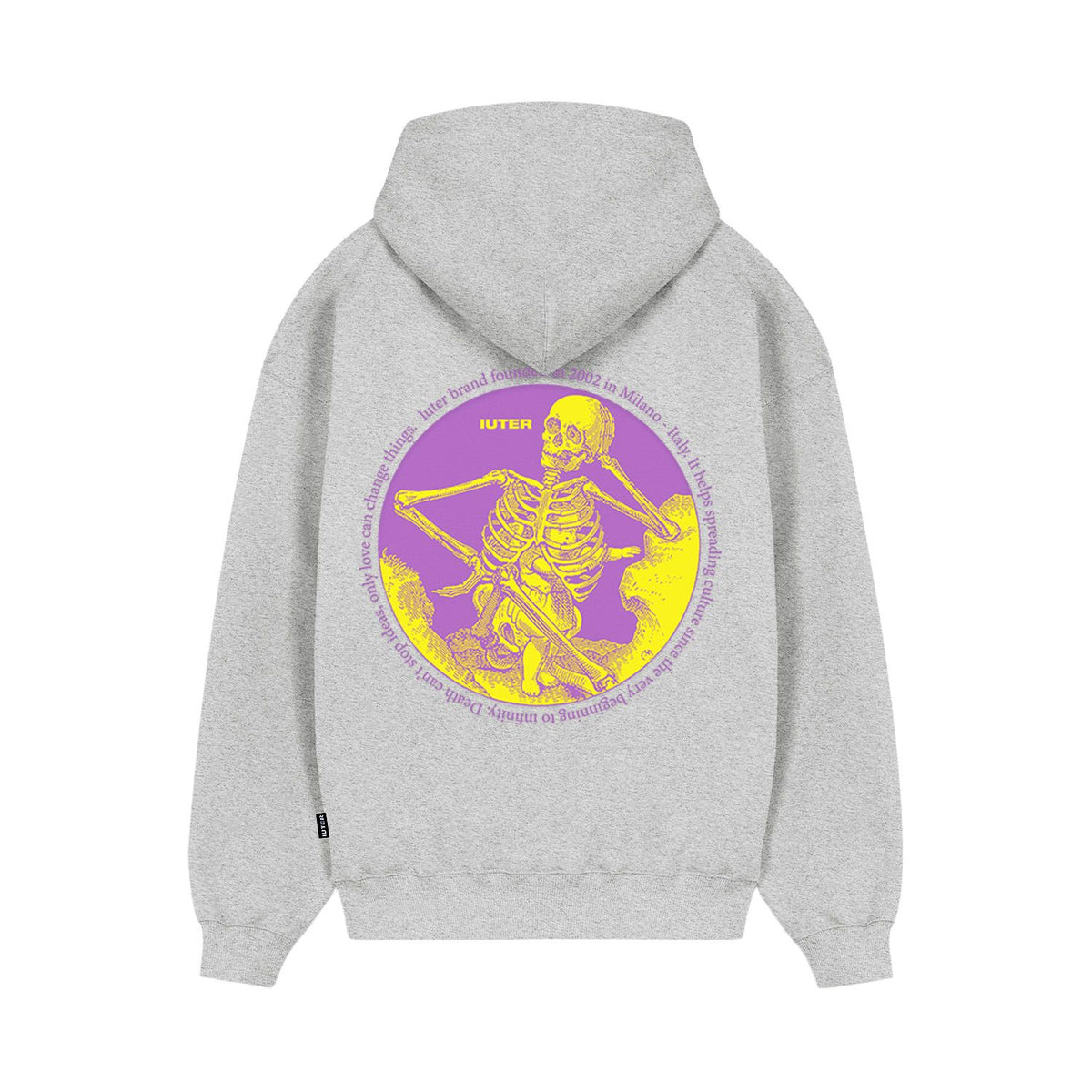 TIME FLIES ZIP HOODIE LIGHT GREY