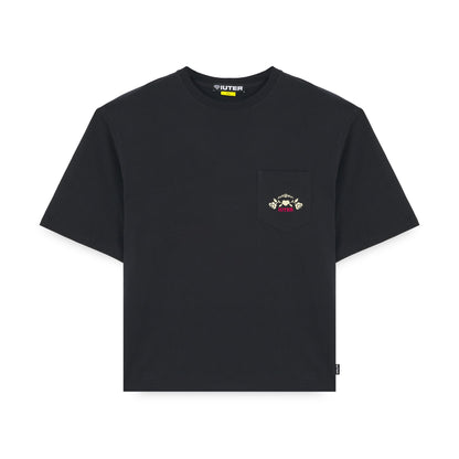 FLORAL POCKET TEE BLACK