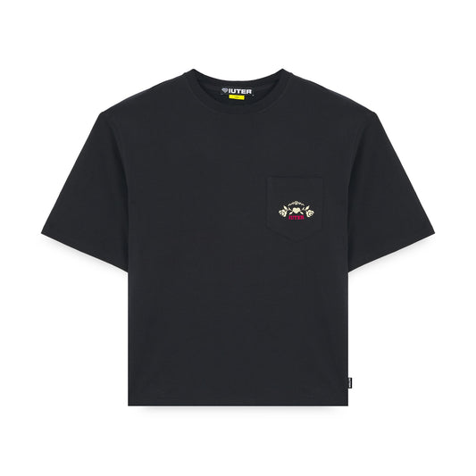 FLORAL POCKET TEE BLACK