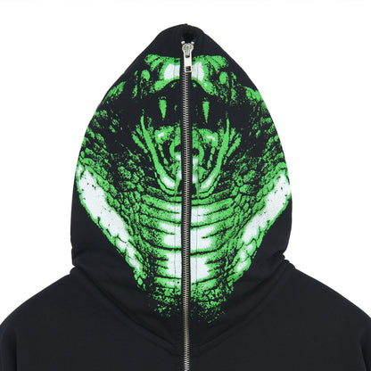 YEAR OF THE SNAKE OCTOPUS FULL ZIP HOODIE BLACK