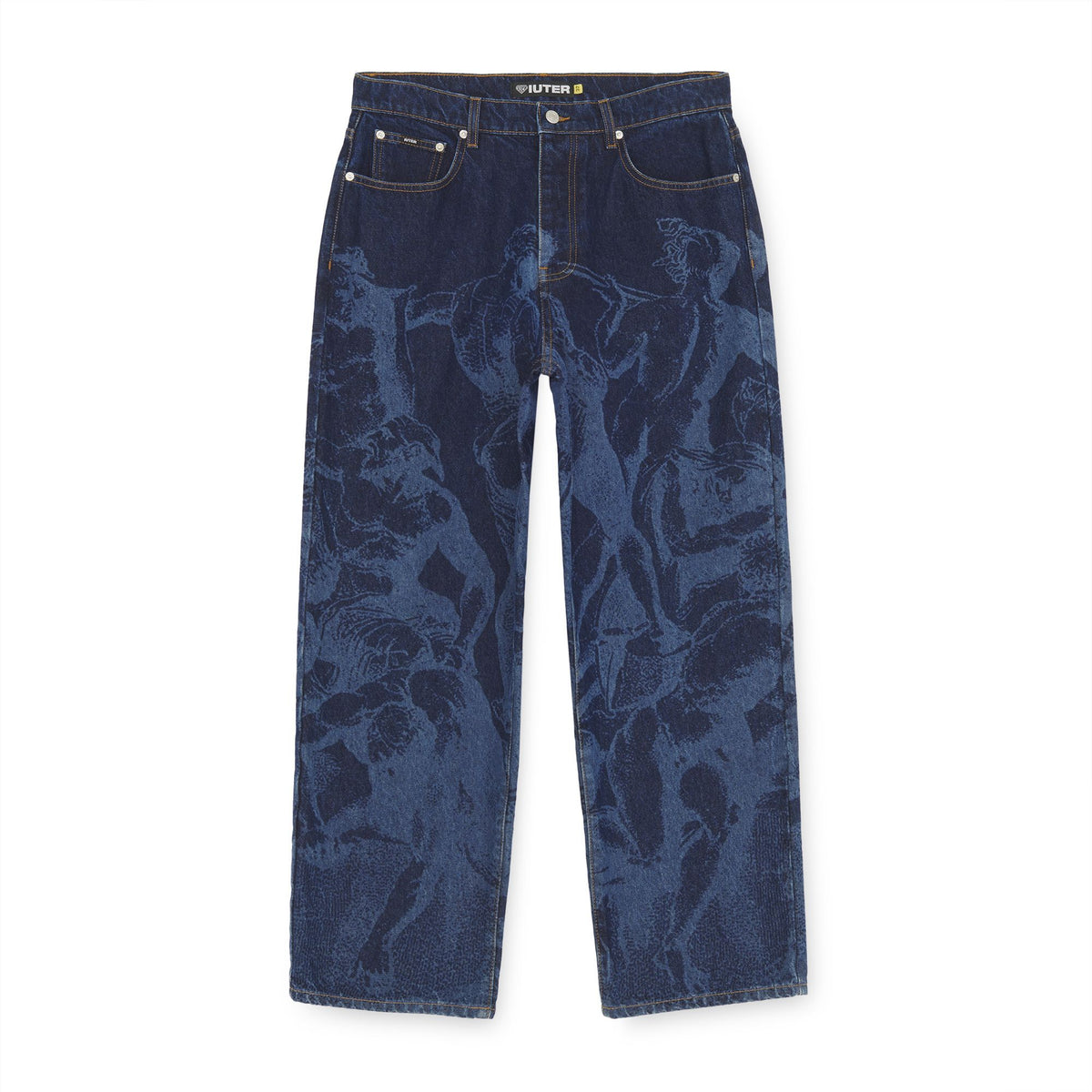BATTLE LASER BAGGY DENIM PANTS RINSE