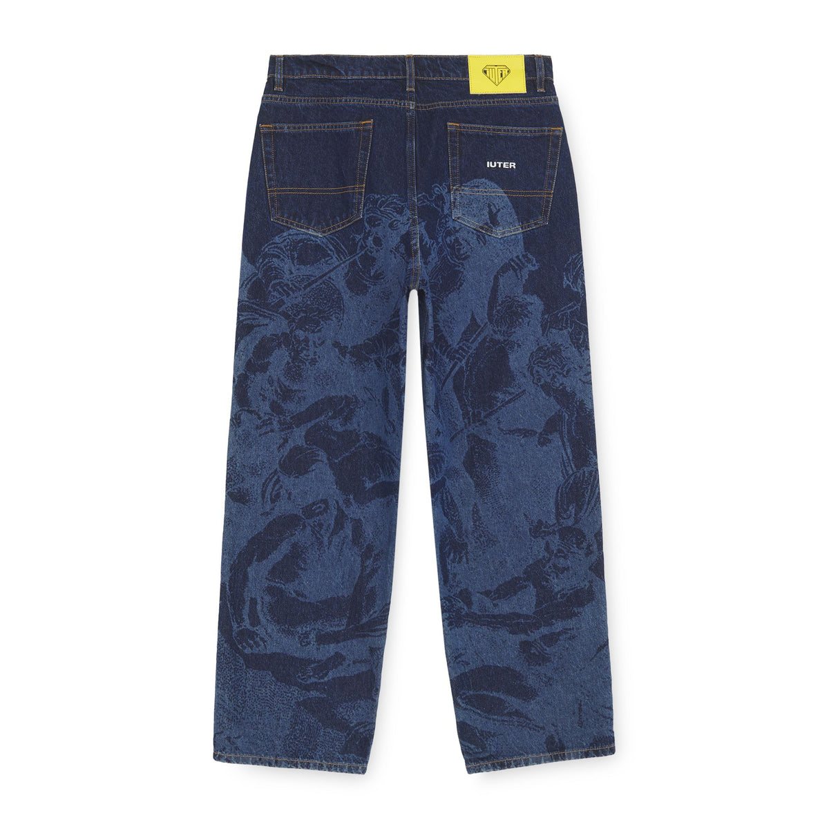 BATTLE LASER BAGGY DENIM PANTS RINSE