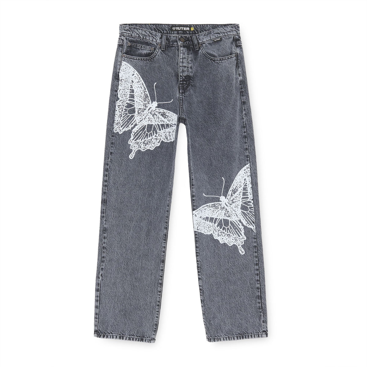 BUTTERFLY LOOSE DENIM PANTS GREYBLEACH