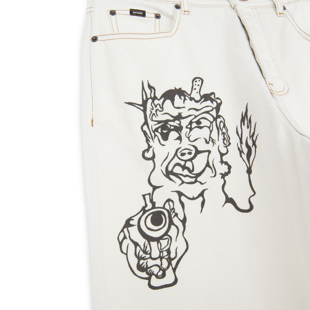 B.A.D BAGGY DENIM PANTS DUSTYWHITE