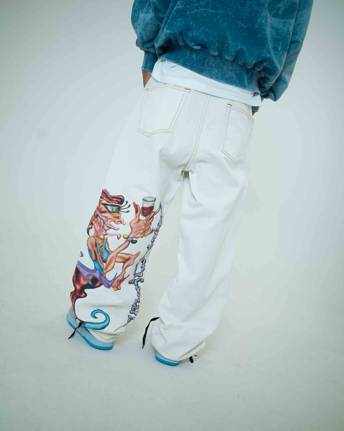 B.A.D BAGGY DENIM PANTS DUSTYWHITE