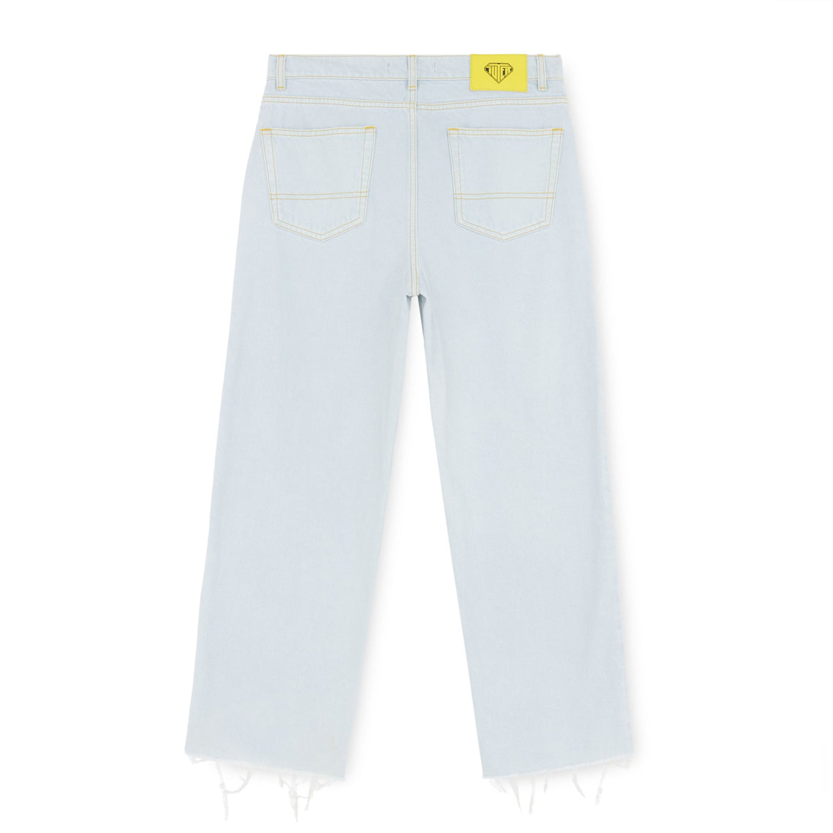 FRINGED BAGGY DENIM PANTS STONEWASHED