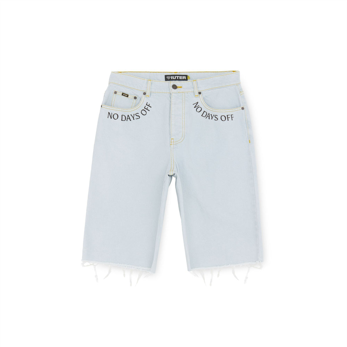 FRINGED BAGGY DENIM SHORTS STONEWASHED
