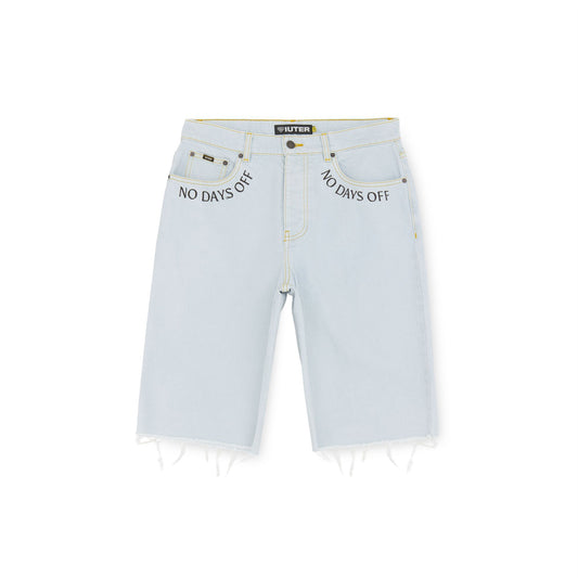 FRINGED BAGGY DENIM SHORTS STONEWASHED