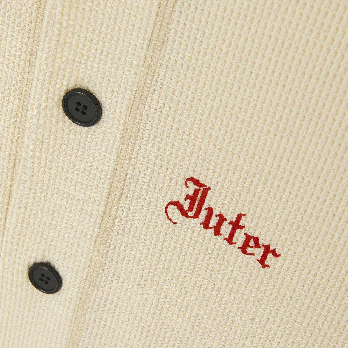 GOTHIC WAFFLE BASEBALL SHIRT IVORY