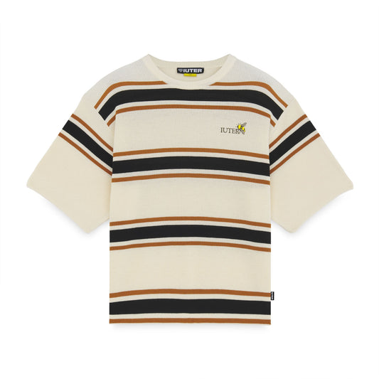 HARMONY STRIPED KNIT OVER TEE IVORY