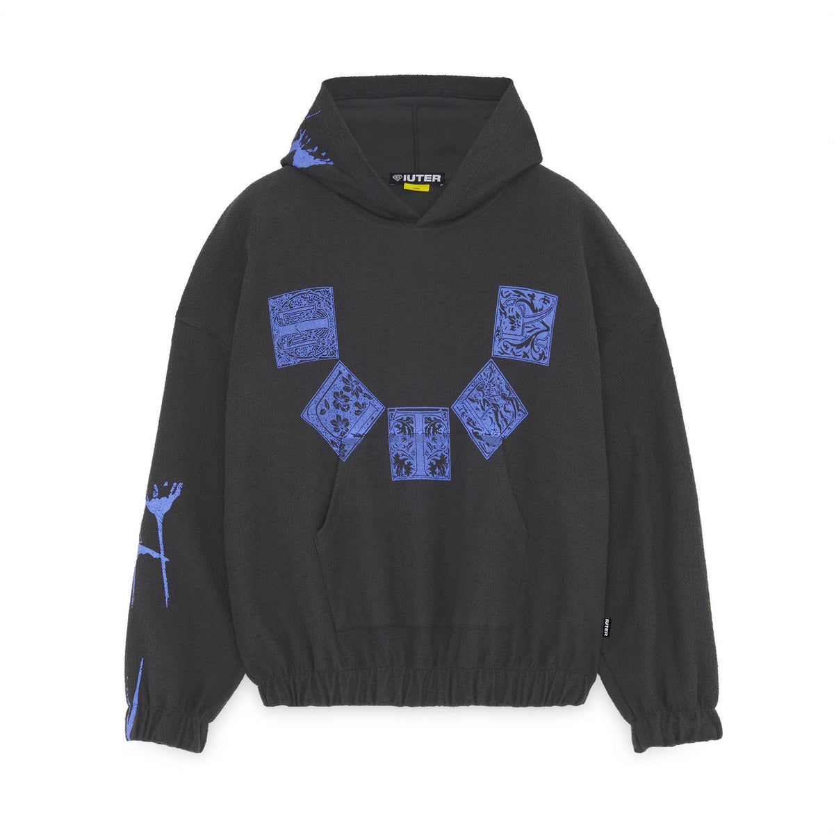 TILE DIAGONAL REVERSE HOODIE ASPHALT