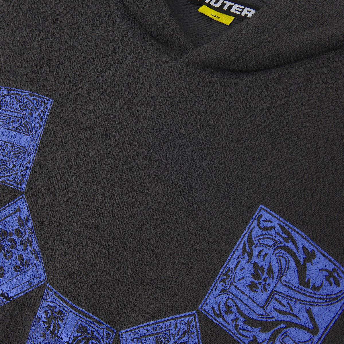 TILE DIAGONAL REVERSE HOODIE ASPHALT