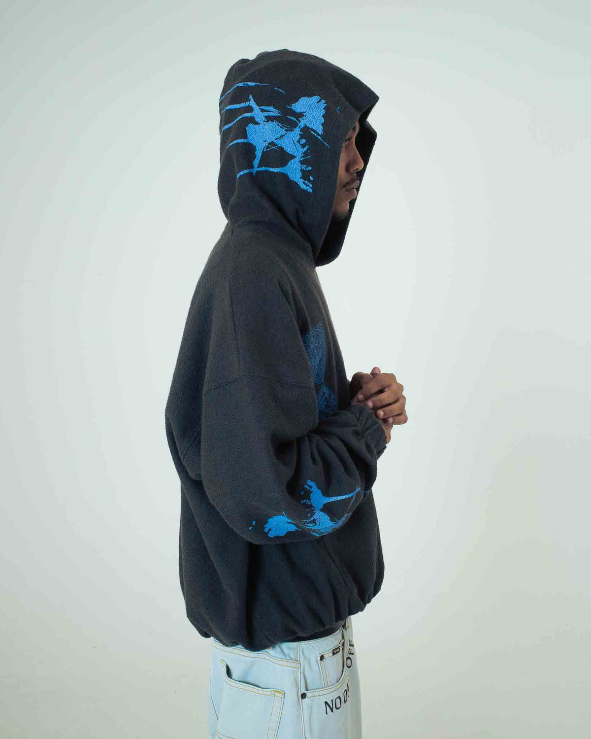 TILE DIAGONAL REVERSE HOODIE ASPHALT