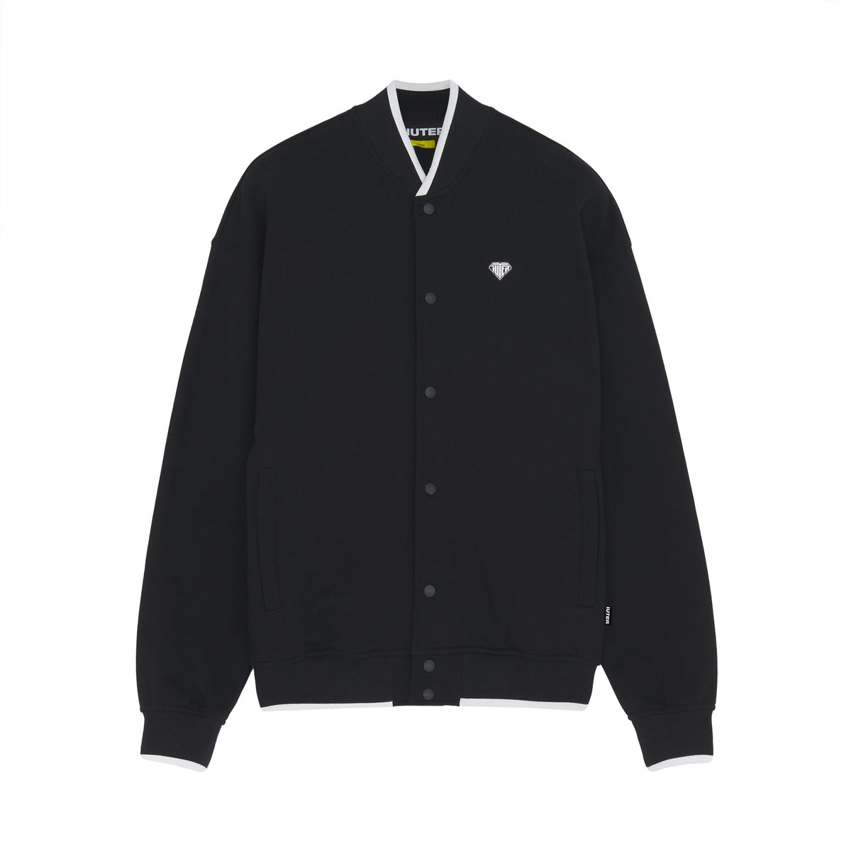 HEART LOGO VARSITY SWEATER BLACK