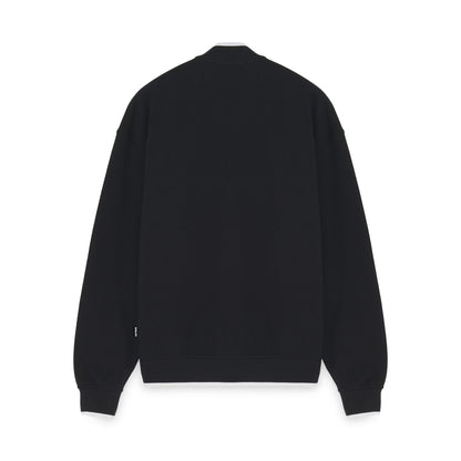 HEART LOGO VARSITY SWEATER BLACK