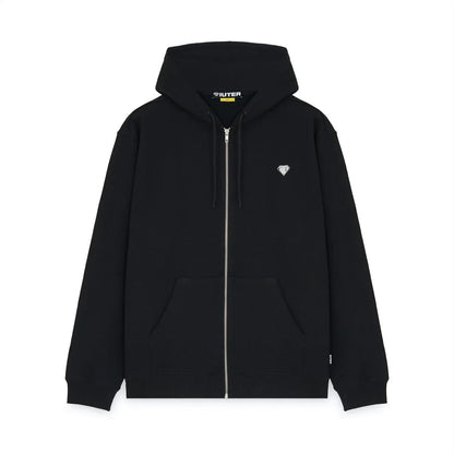 HEART LOGO ZIP HOODIE BLACK
