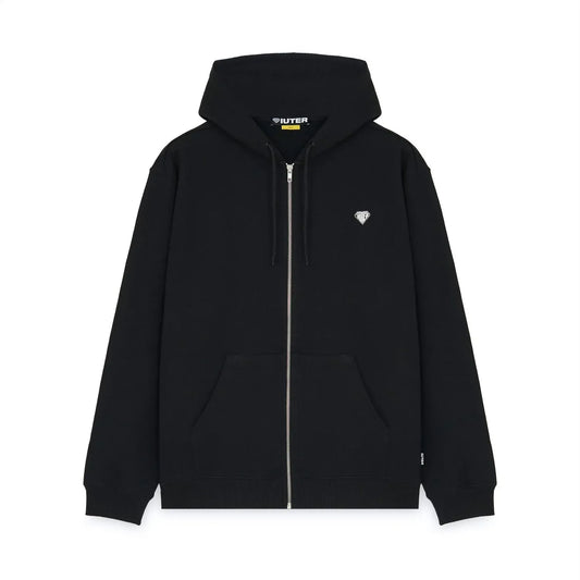 HEART LOGO ZIP HOODIE BLACK
