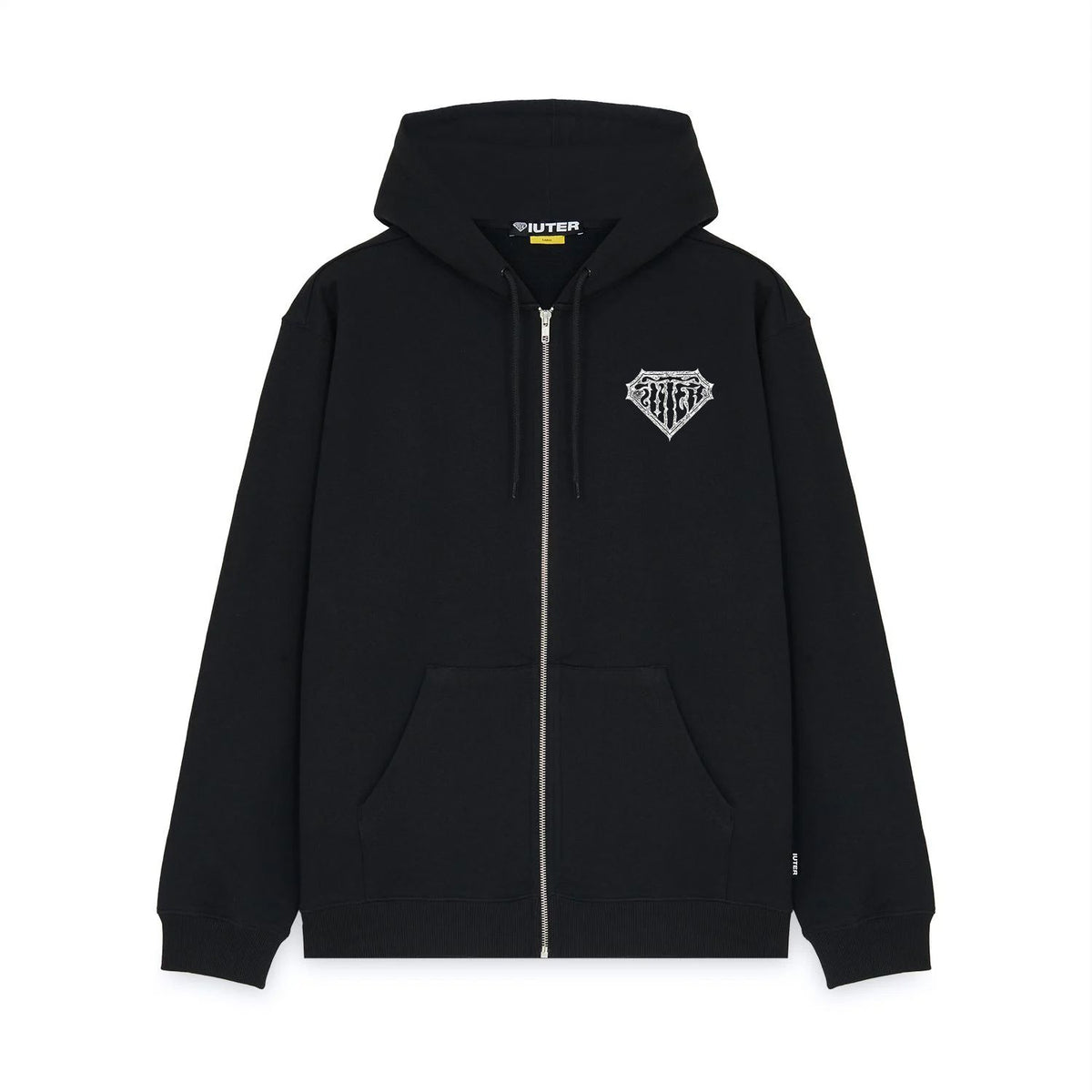 THORNS DOUBLE LOGO ZIP HOODIE BLACK