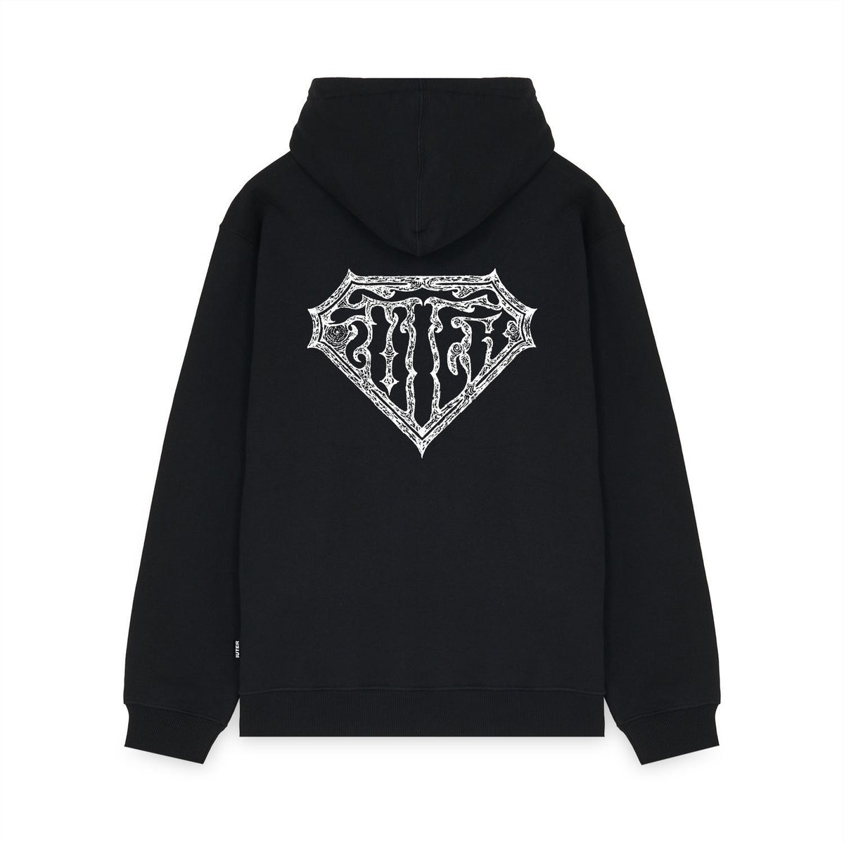 THORNS DOUBLE LOGO ZIP HOODIE BLACK