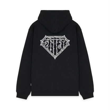 THORNS DOUBLE LOGO ZIP HOODIE BLACK