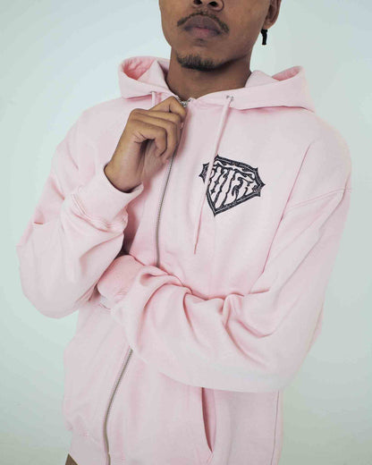 THORNS DOUBLE LOGO ZIP HOODIE PINK