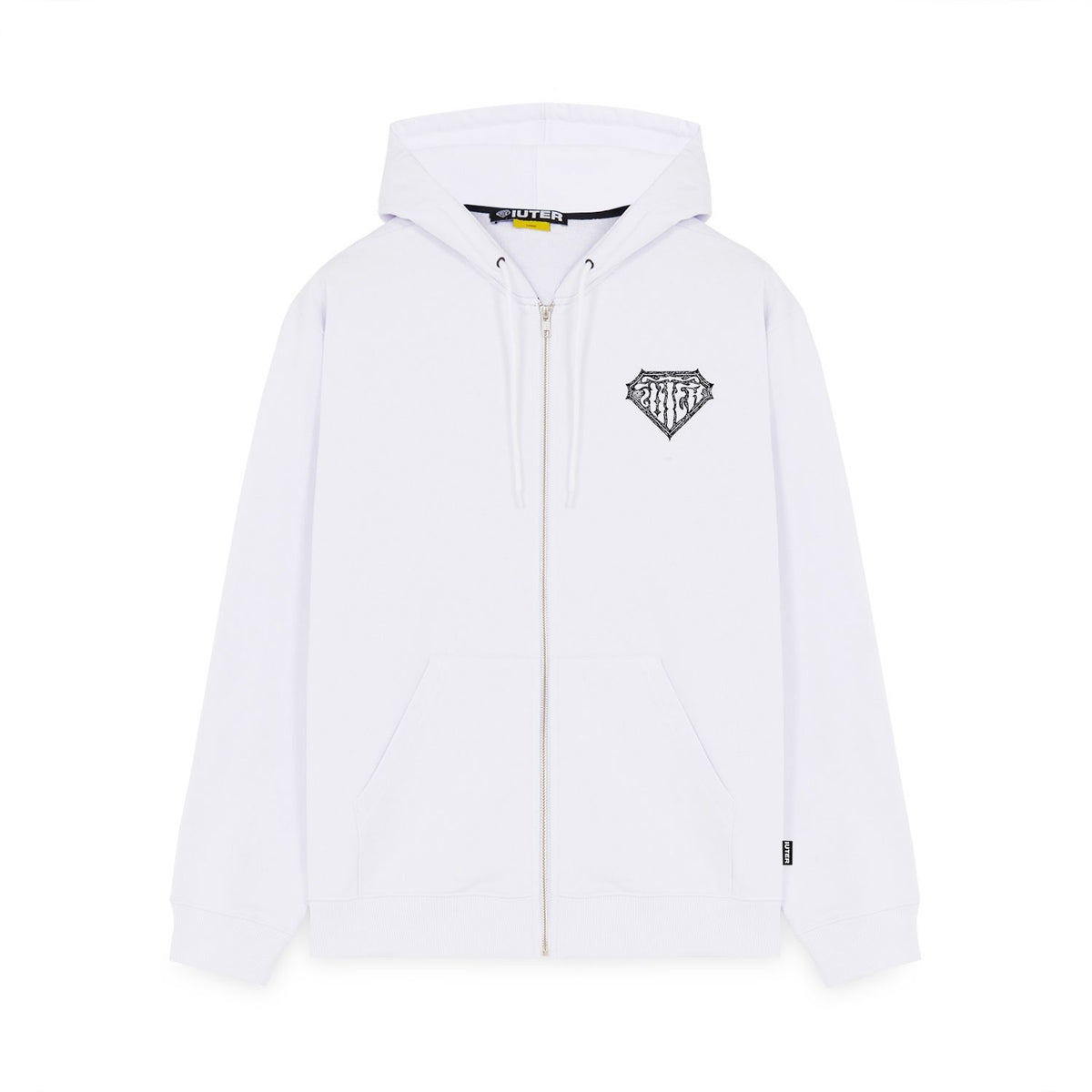 THORNS DOUBLE LOGO ZIP HOODIE WHITE