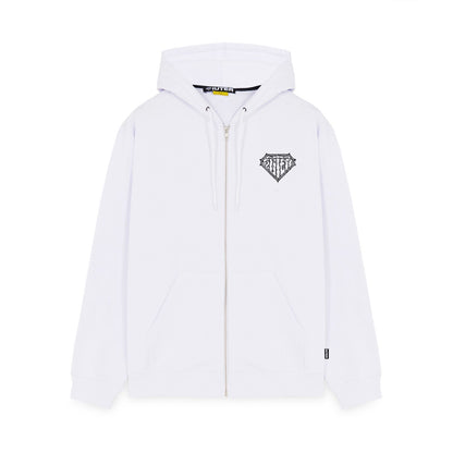 THORNS DOUBLE LOGO ZIP HOODIE WHITE