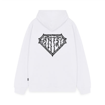 THORNS DOUBLE LOGO ZIP HOODIE WHITE