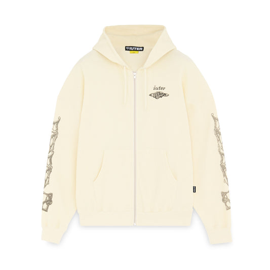 BIJOUX WAFFLE ZIP HOODIE IVORY