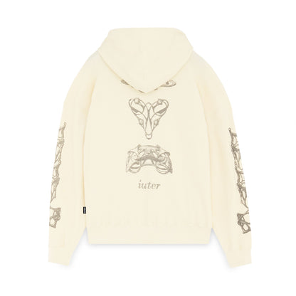 BIJOUX WAFFLE ZIP HOODIE IVORY
